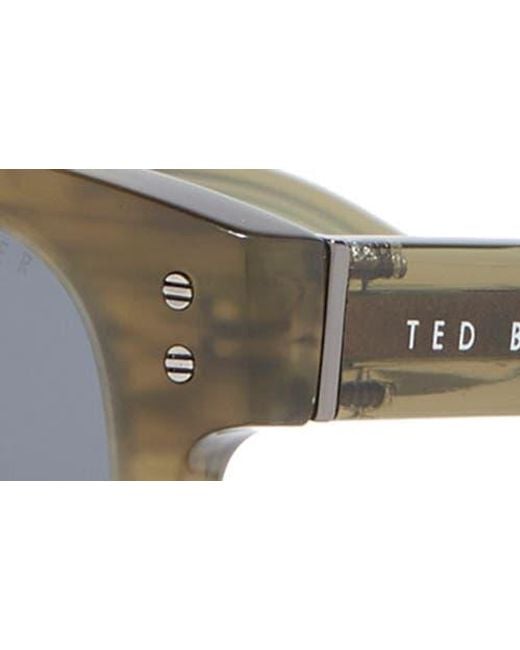 Ted Baker Gray 56Mm Polarized Rectangular Sunglasses for men