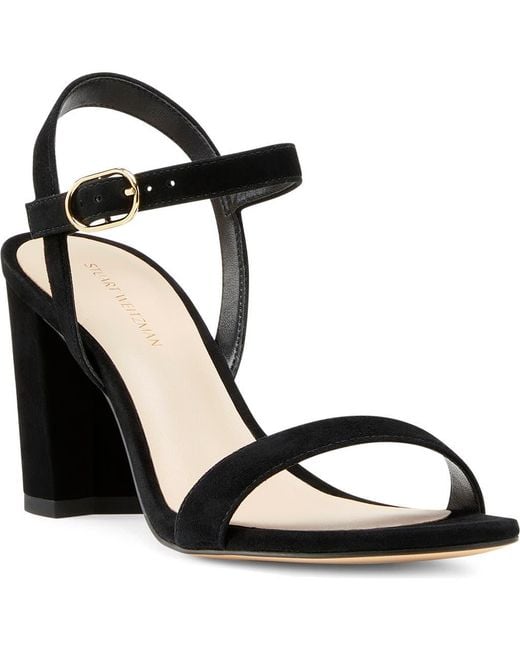 Stuart Weitzman Black Dancer Block Heel Sandal