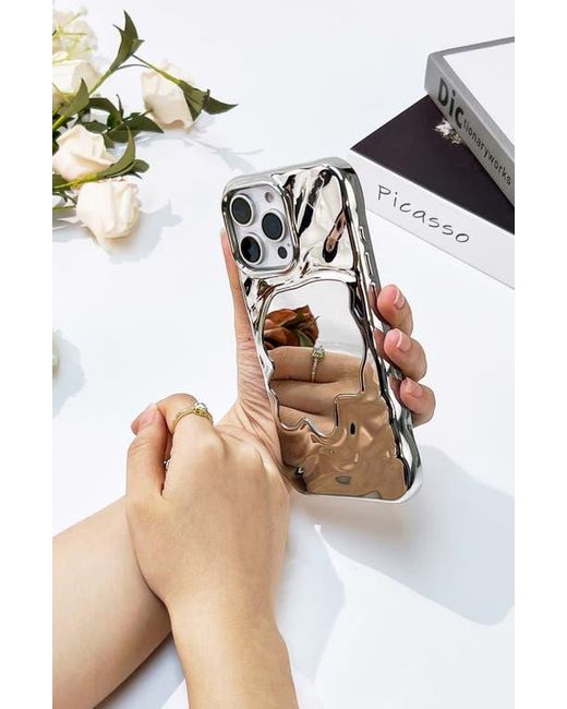 Auramma Gray Flowy Mirror Iphone 16 Pro Case