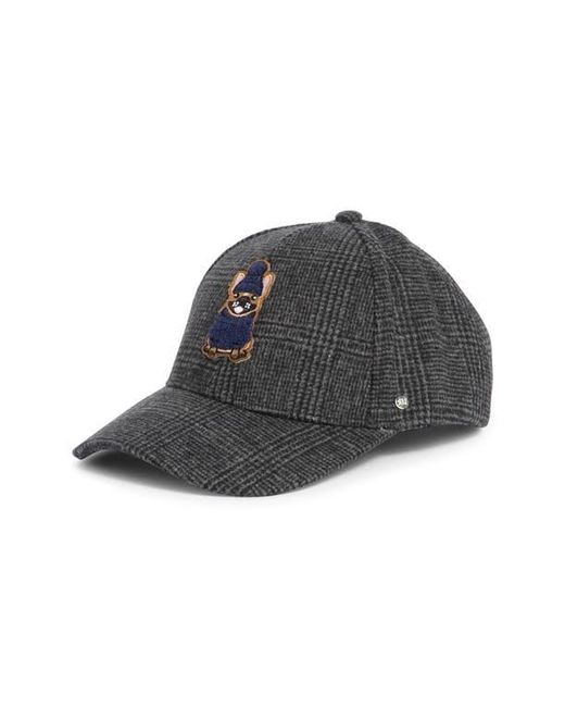 Steve Madden Black Pup Embroidered Patch Baseball Cap