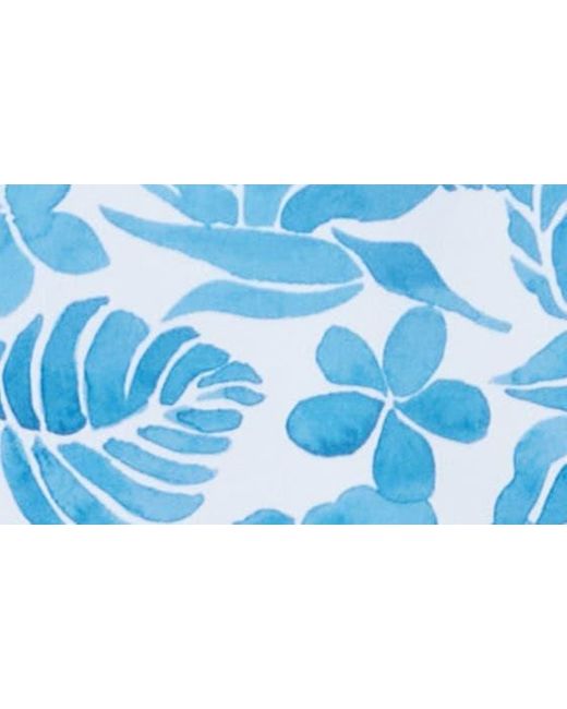 Vintage Summer Blue Floral Ombré Swim Trunks for men