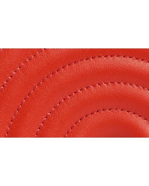 Longchamp Red Quilted Leather Wallet On A Chain