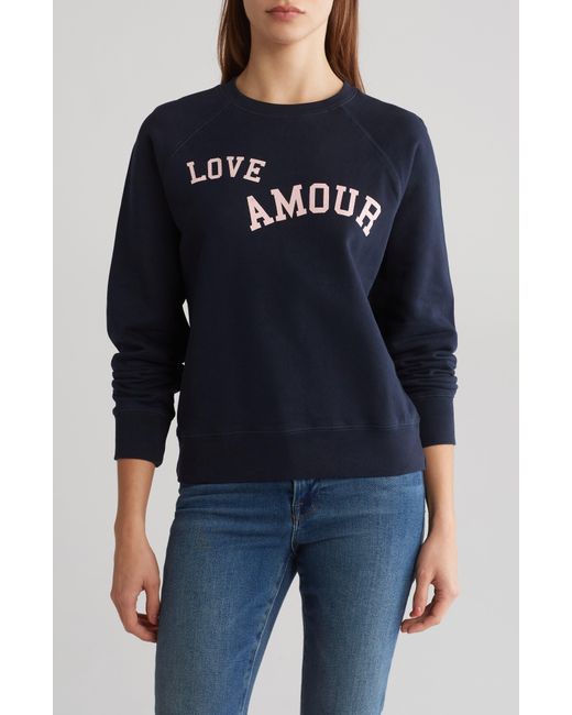 Zadig & Voltaire Blue Love Cotton Graphic Sweatshirt