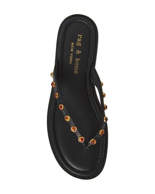 Rag & Bone Black Cabochon Gia Flip Flop