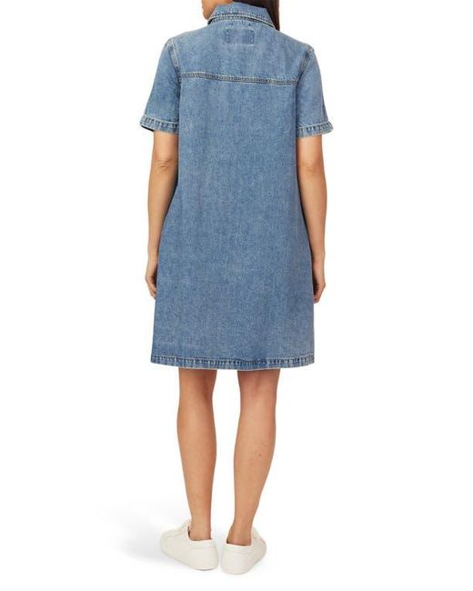 Scotch & Soda Short Sleeve Denim Polo Dress in Blue | Lyst