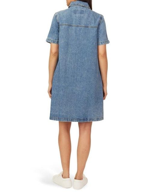 Scotch & Soda Short Sleeve Denim Polo Dress in Blue | Lyst