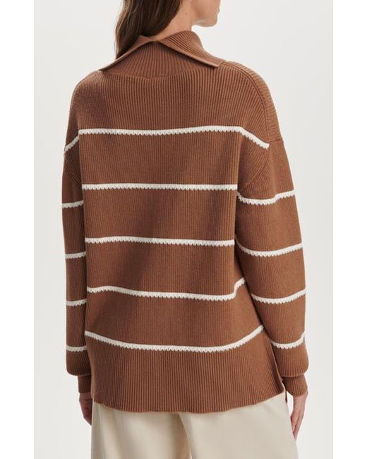 Varley Brown Hamish Split Turtleneck Sweater