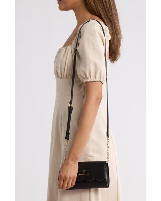 Nanette Lepore Black Ruthie Scallop Flap Wallet On A Chain