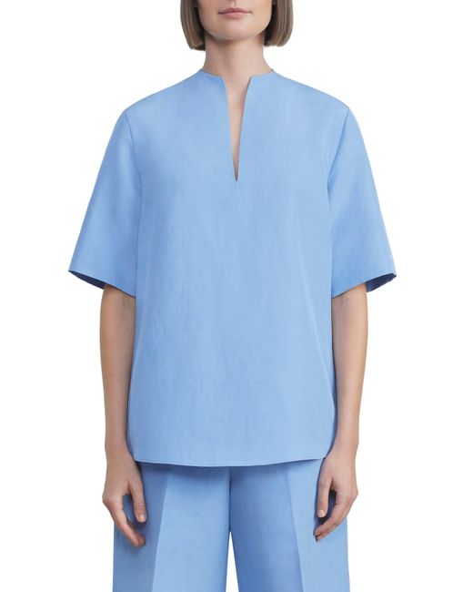 Lafayette 148 New York Blue Raleigh Blouse