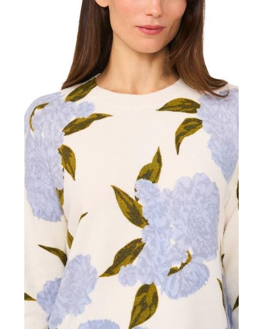 Cece Gray Hydrangea Sweater