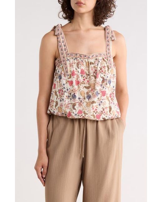 Max Studio Pink Tie Shoulder Bubble Hem Top
