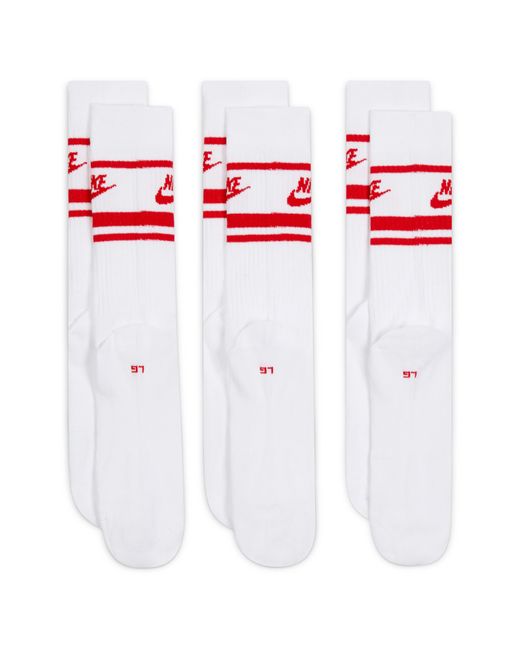 Nike White 3-pack Dri-fit Everyday Essentials Crew Socks for men
