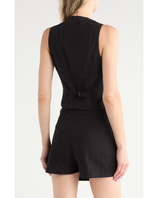 Rag & Bone Black Cressida Cotton & Linen Vest