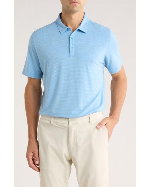 Travis Mathew Blue Heathered Polo for men