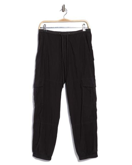 James Perse Black Stretch Poplin Cargo Pants