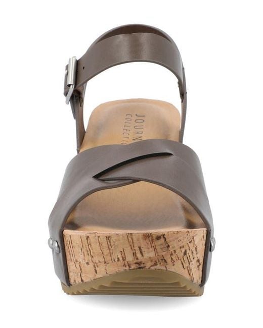 Journee Collection Brown Platform Sandal