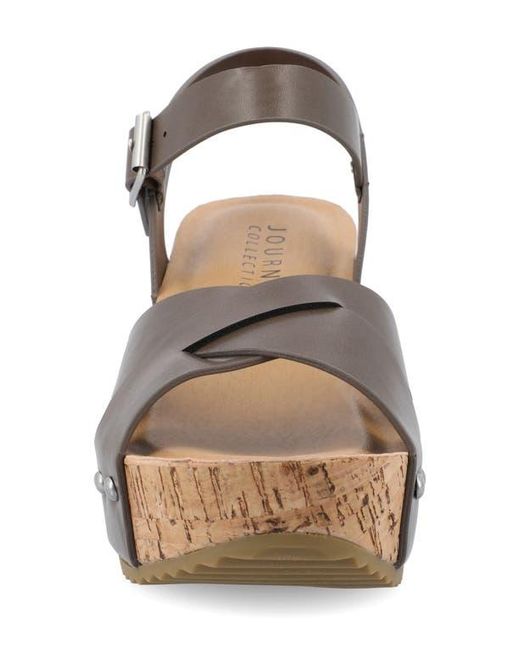 Journee Collection Brown Platform Sandal