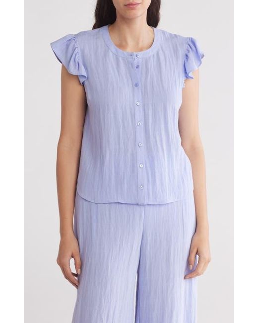 Gemma Jane Blue Ruffled Button-Up Shirt