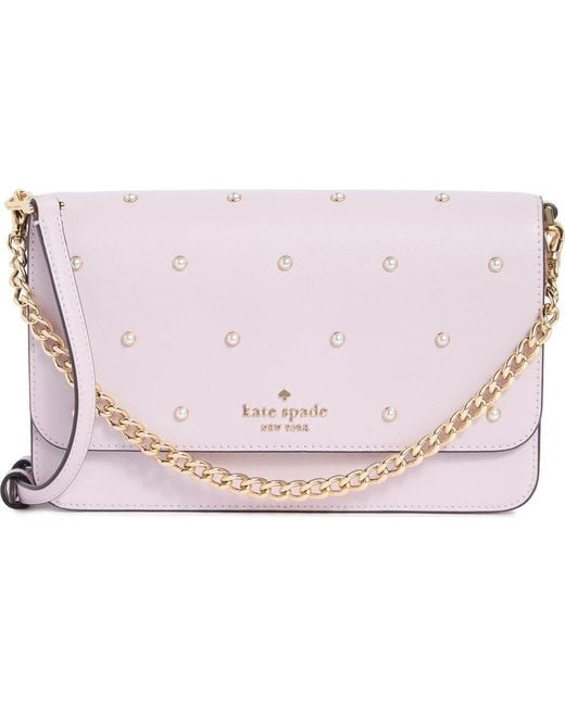 Kate Spade Pink Madison Studded Faux Pearl Crossbody Bag