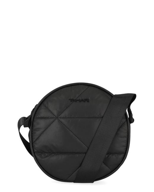 Tahari Black Cinnamon Circle Nylon Crossbody Bag