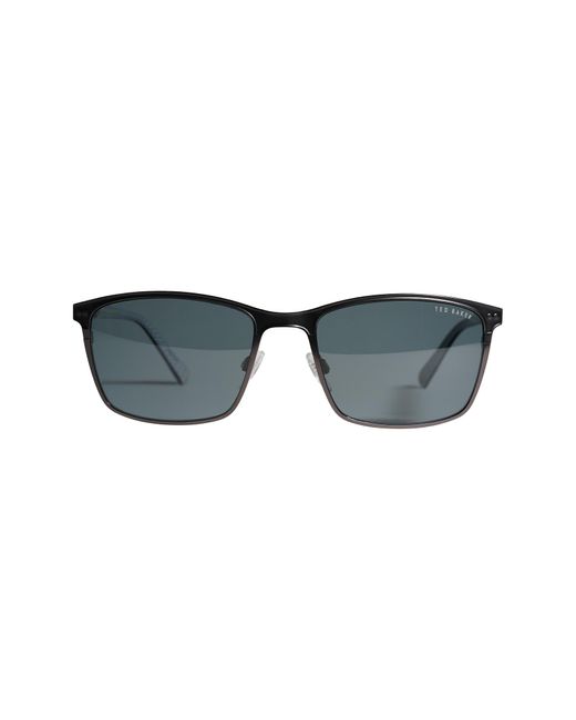 Ted Baker Gray 57mm Polarized Rectangle Sunglasses for men