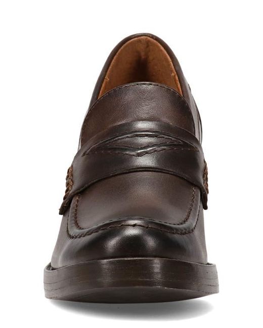 Frye Brown Jean Stacked Heel Loafer