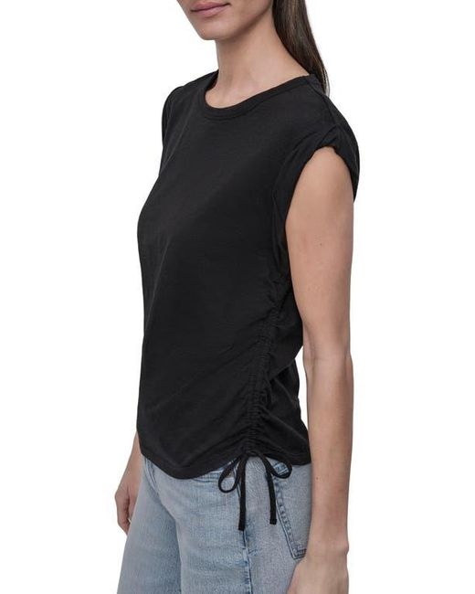 DKNY Black Ruched Knit Top