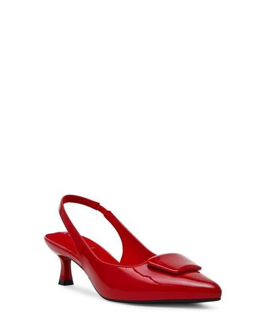 Anne Klein Red Izanda Pointed Toe Slingback Pump