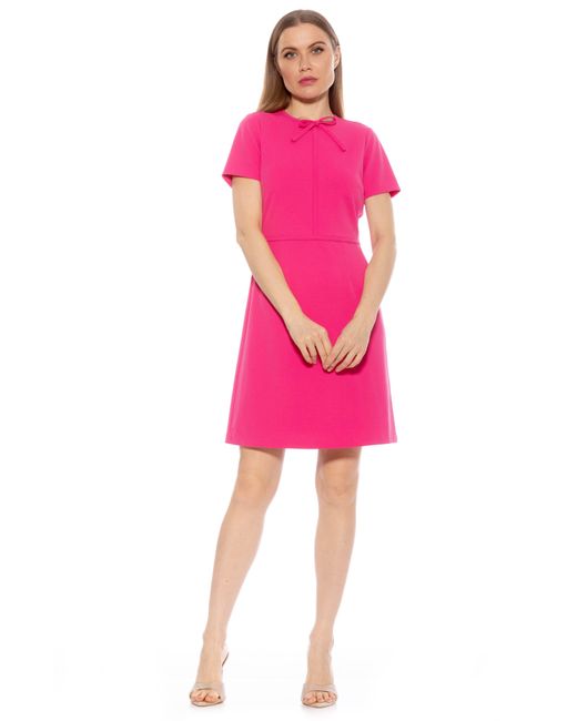 Alexia Admor Pink Eira Short Sleeve A-line Dress