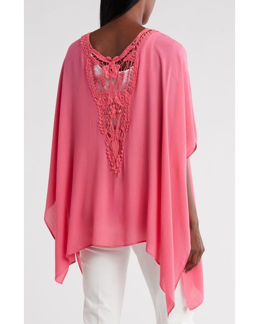 Vince Camuto Pink Floral Lace Topper