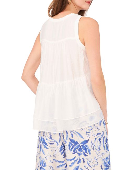 Vince Camuto Blue Mixed Media Tank