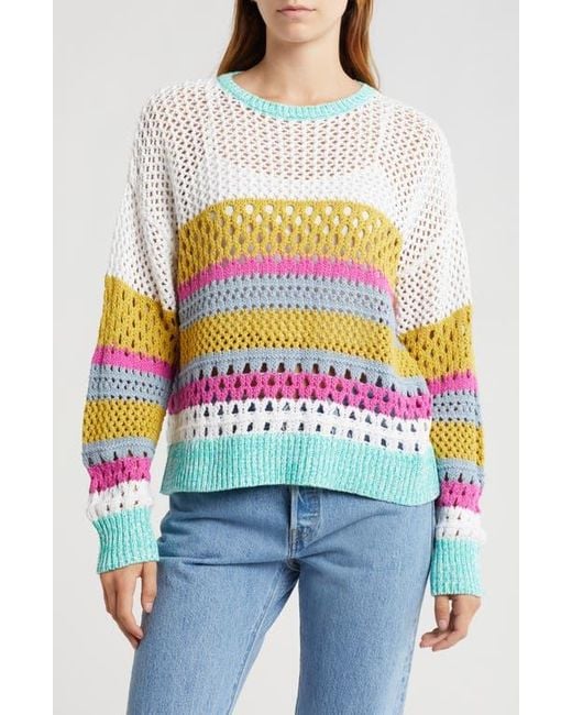 525 White Arya Cotton Openwork Sweater