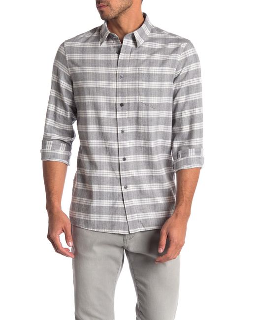 Slate & Stone Gray Men's Straight-hem Plaid Button-down Shirt for men