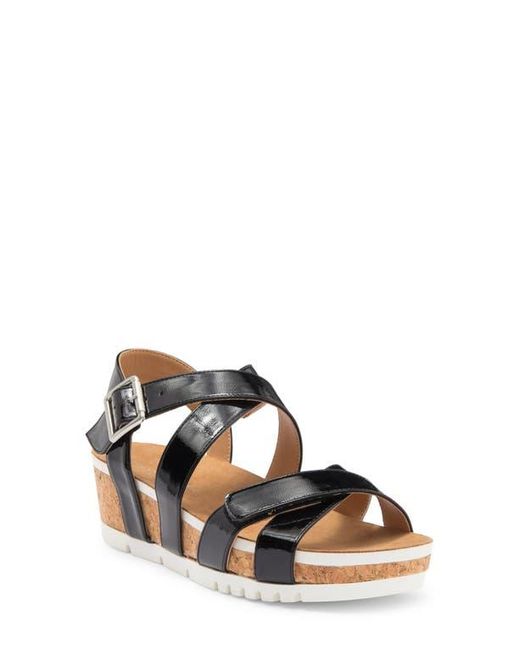 Adrienne Vittadini Black June Platform Wedge Sandal
