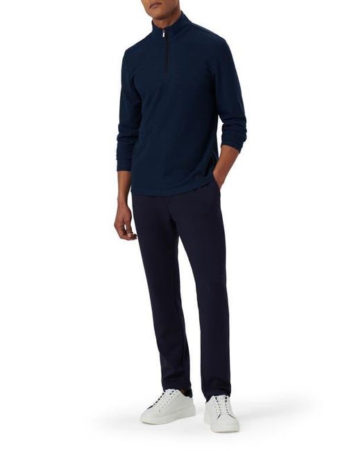 Bugatchi Blue Quarter Zip Pullover for men