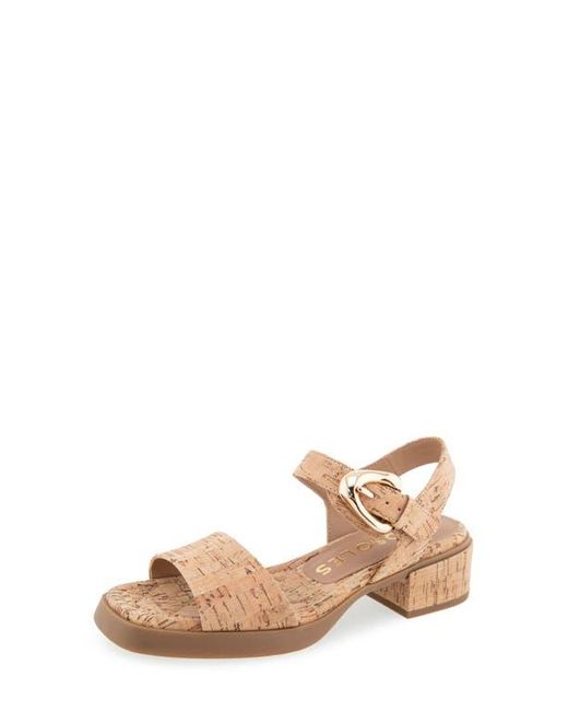 Aerosoles Natural Dorian Block Heel Ankle Strap Sandal