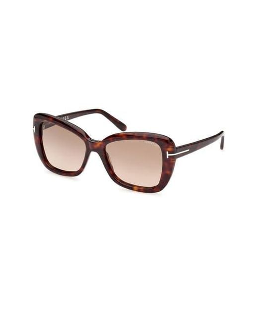 Tom Ford Brown Maeve 55Mm Gradient Polarized Butterfly Sunglasses