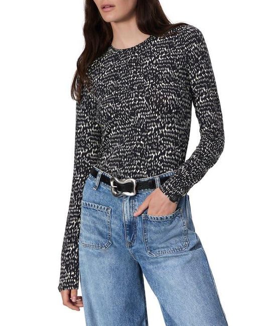 Rag & Bone Black Luca Print Long Sleeve Top