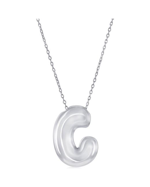 Simona Blue Bubble Initial Pendant Necklace