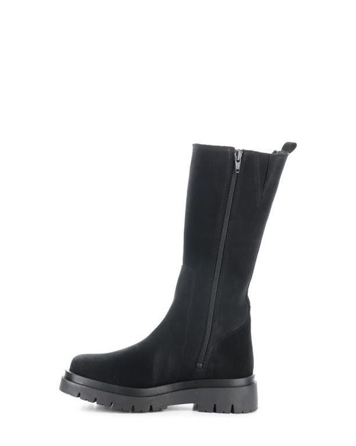 Bos. & Co. Black Suede Wool-Lined Platform Boots