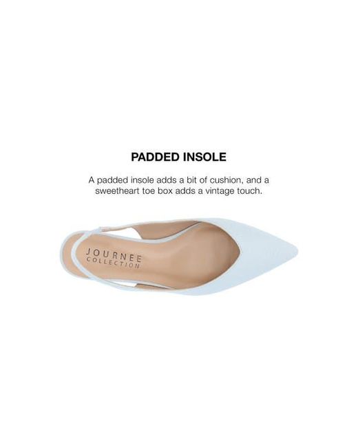 Journee Collection White Mikoa Snake Embossed Slingback Pump