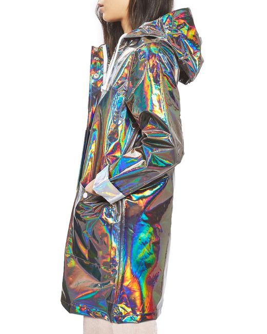 TOPSHOP Iridescent Rain Jacket in 