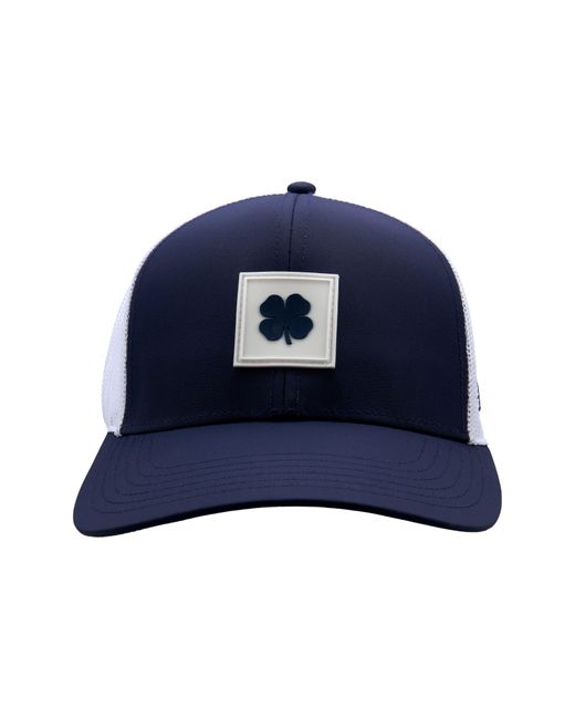 Black Clover Blue Luck Square Patch Snapback Trucker Hat for men