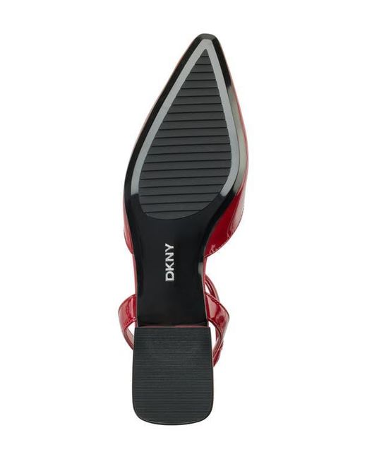 DKNY Red Cacia Ankle Strap Flat