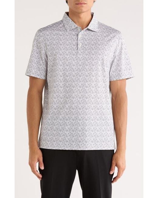 Bugatchi Gray Victor Short Sleeve 8-Way Stretch Ooohcotton Knit Polo for men