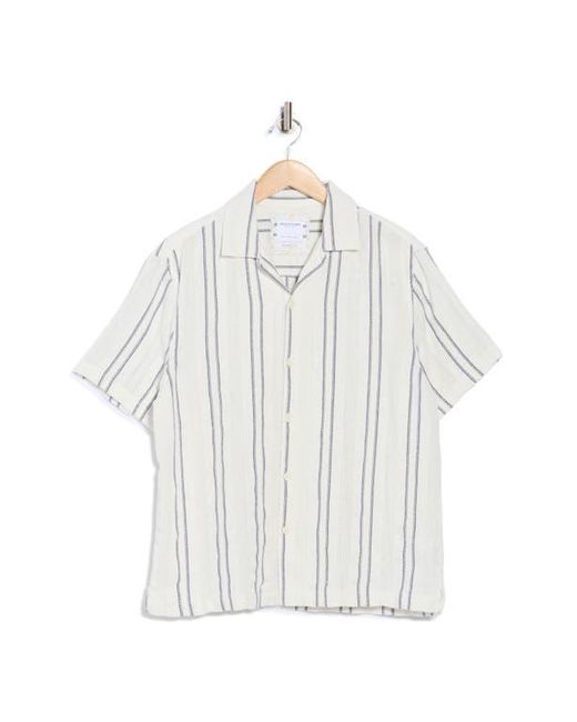 Cactus Man White Textured Short Sleeve Camp Shirt for men