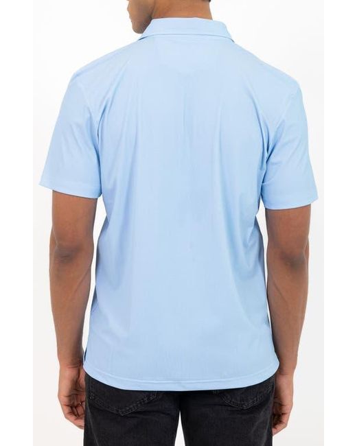 PINOPORTE Blue Short Sleeve Stretch Polo for men