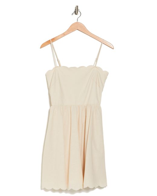 Lucy Paris Natural Sisi Scallop Cotton & Linen Dress