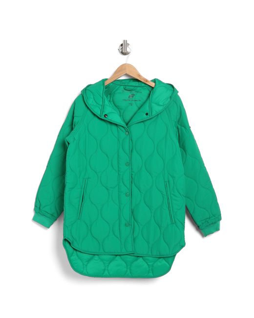 BCBGeneration Green Onion Quilt Hooded Jacket