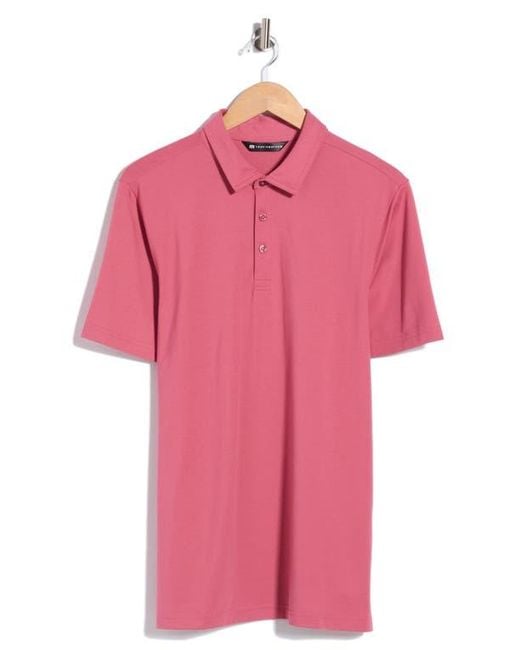 Travis Mathew Pink Featherweight Performance Polo for men